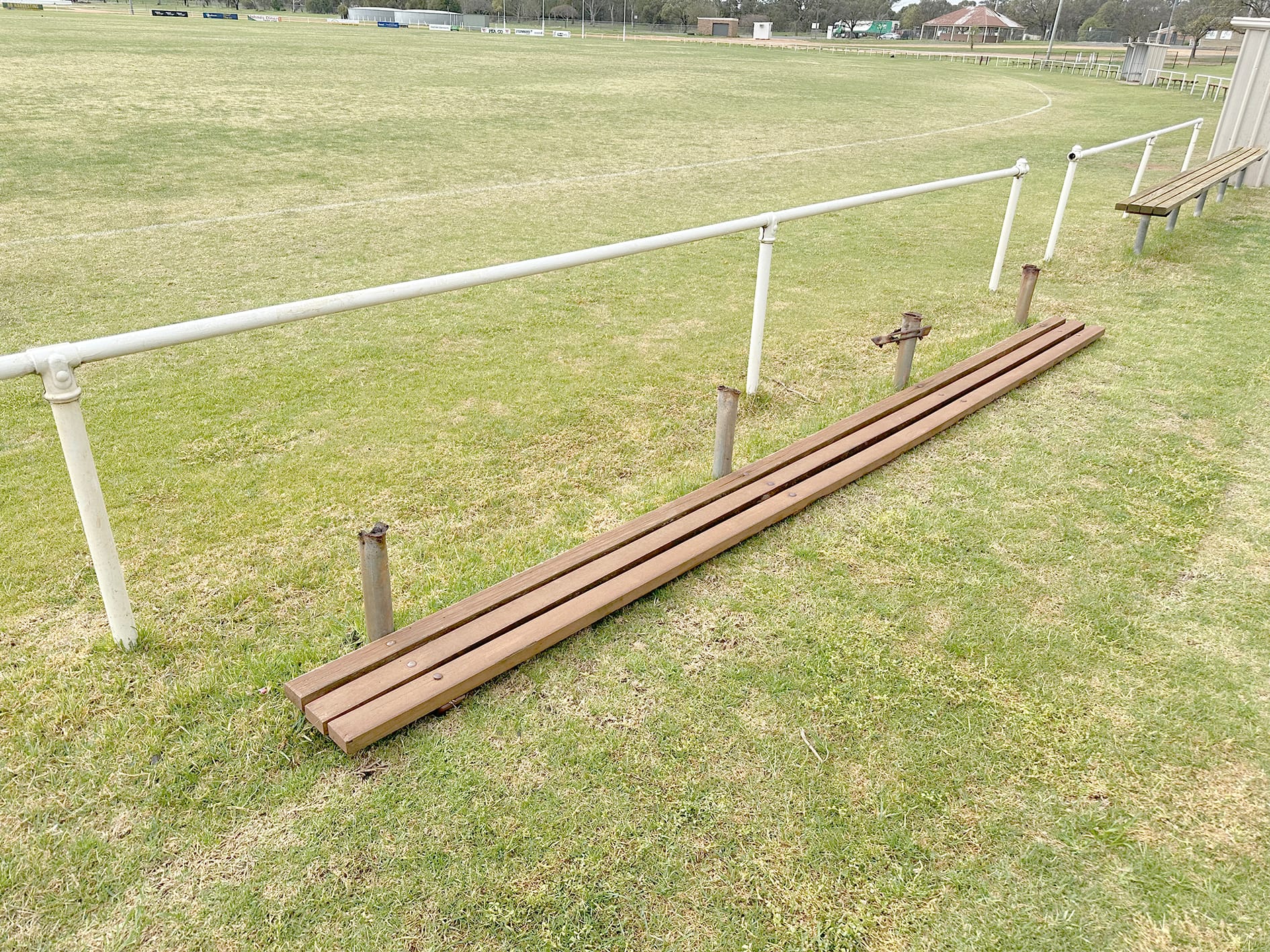 New aluminium seating will replace the old wooden benches.