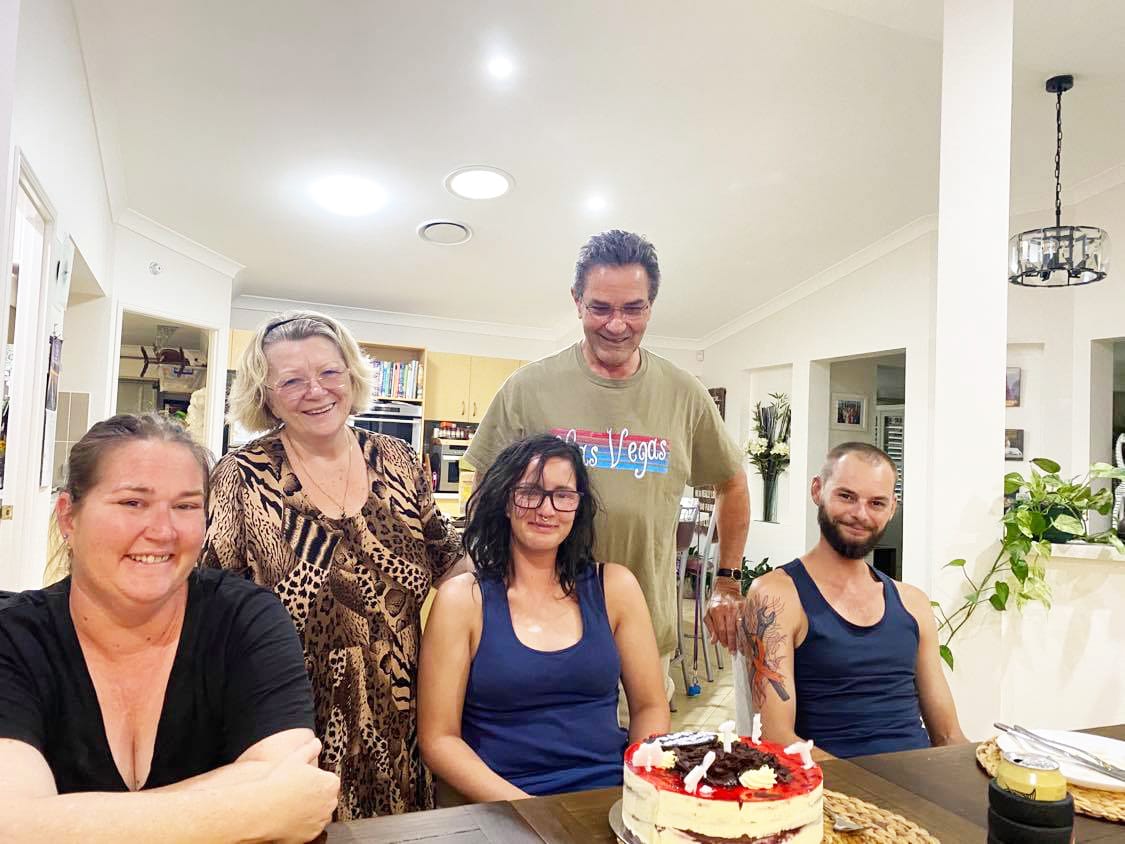 Celebrating Hope’s birthday anniversary while away. Back row, my parents, Sandie and Don Graham. Seated from left, me, Hope Brusnahan and Keith Brusnahan. (Photo credit Jason McQuilty)