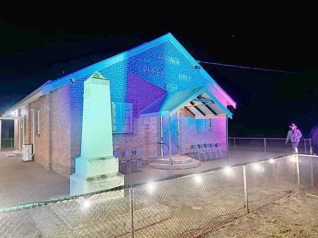 The Corack Hall all lit up for the showing of the play “Staged!” on Saturday, August 17.