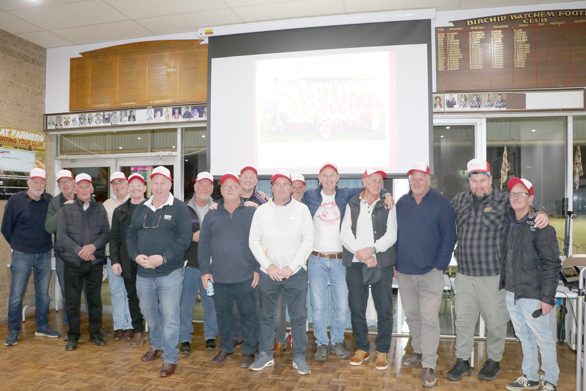 Reserves: John Bond (runner), Tony Ryan, Bryan Hogan (Committee), Russell Christie, Ash Connelly, Danny Crosbie, Heath Hogan, Andrew Lee (coach), Aidy Connelly, Mark Bowen, Jarrod (Norm) Hogan, Robert Warne (Pres), Scott (Jack) Randall (captain), Matt McLoughlan, Brad Sharp (Current President).