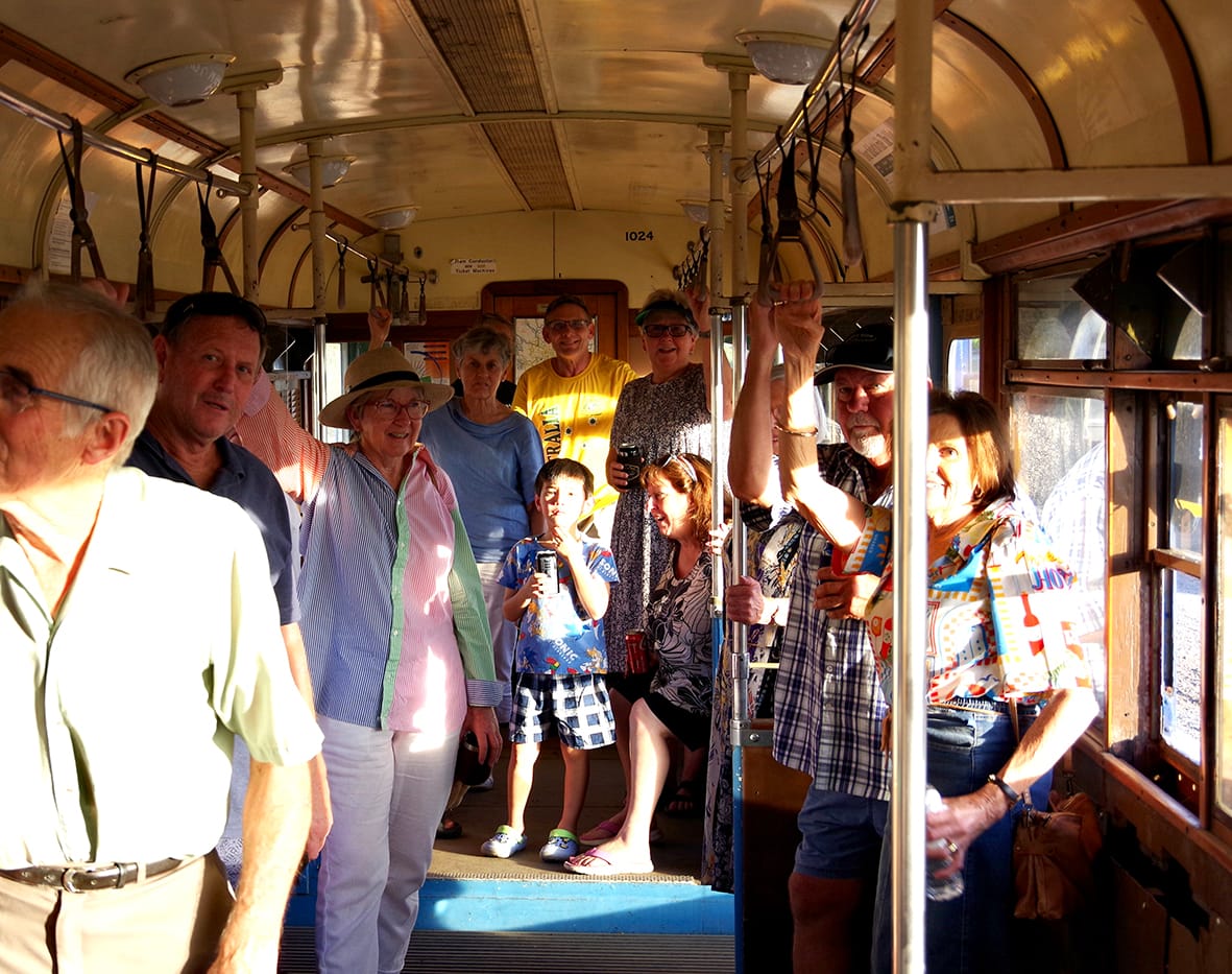 • More than 40 people converged on the Donald Railway Precinct on Friday night to share their ideas and climb aboard the tram.