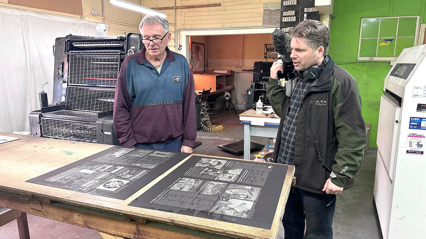 David Letts explains the process of making plates to cameraman Andrew Alltree-Williams.