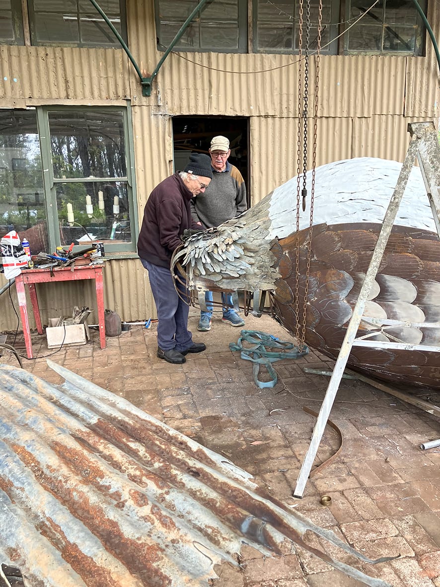 Donald's big Kookaburra in progress.