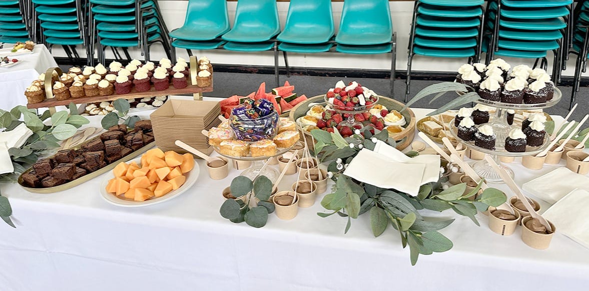 The delicious dessert buffet was a feast for the eyes as well as the stomach.