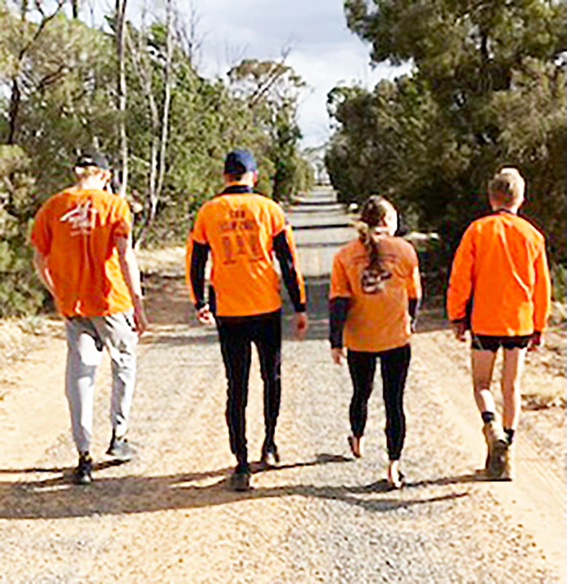 Berriwillock walkers, Lachy McClelland (left), Charlie Cox, Maya Arentz and Thomas Cox.