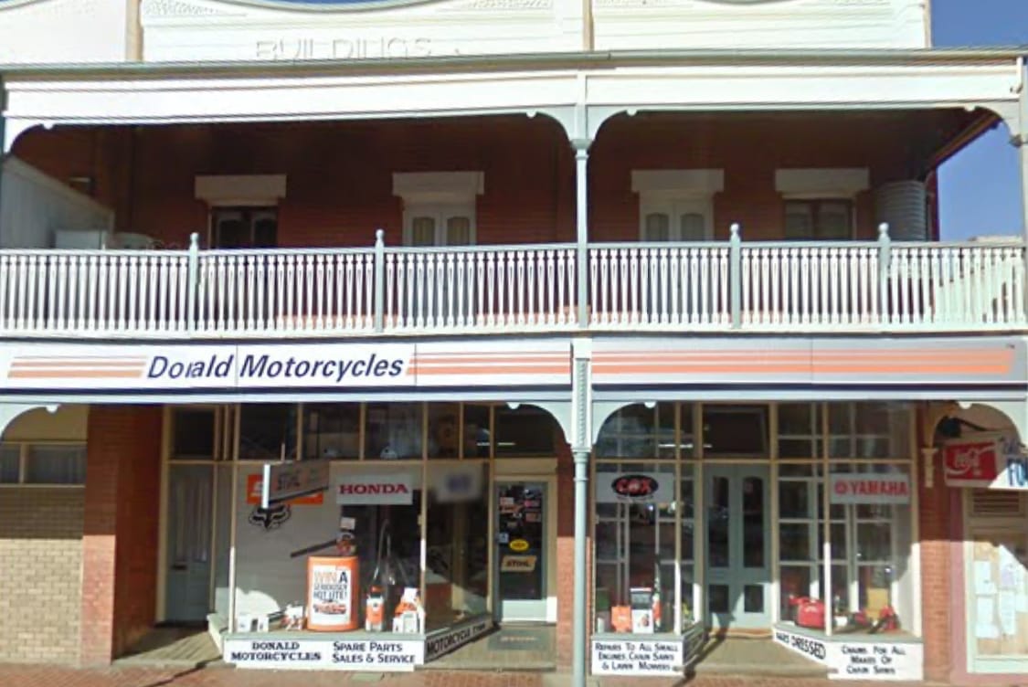 Donald Motorcycles’ double frontage in the M.E. Morgan Building.