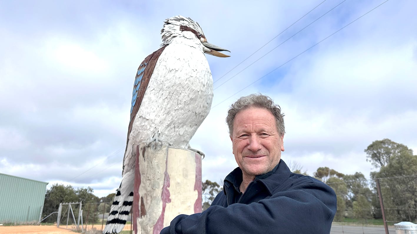 John McConville at the big Kookaburra.