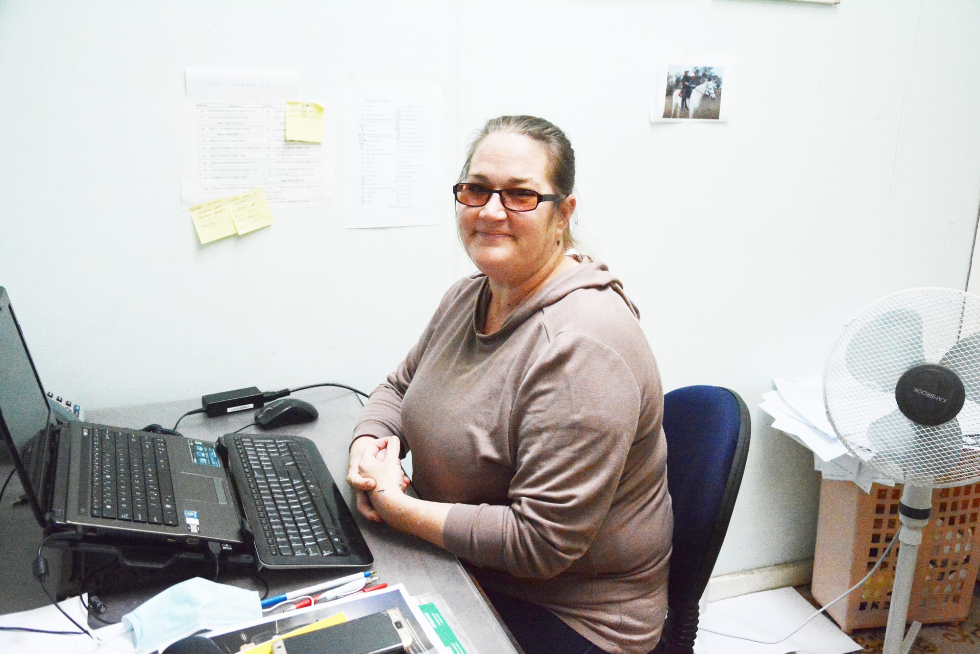 At work in the office. (Percy’s never far away.)