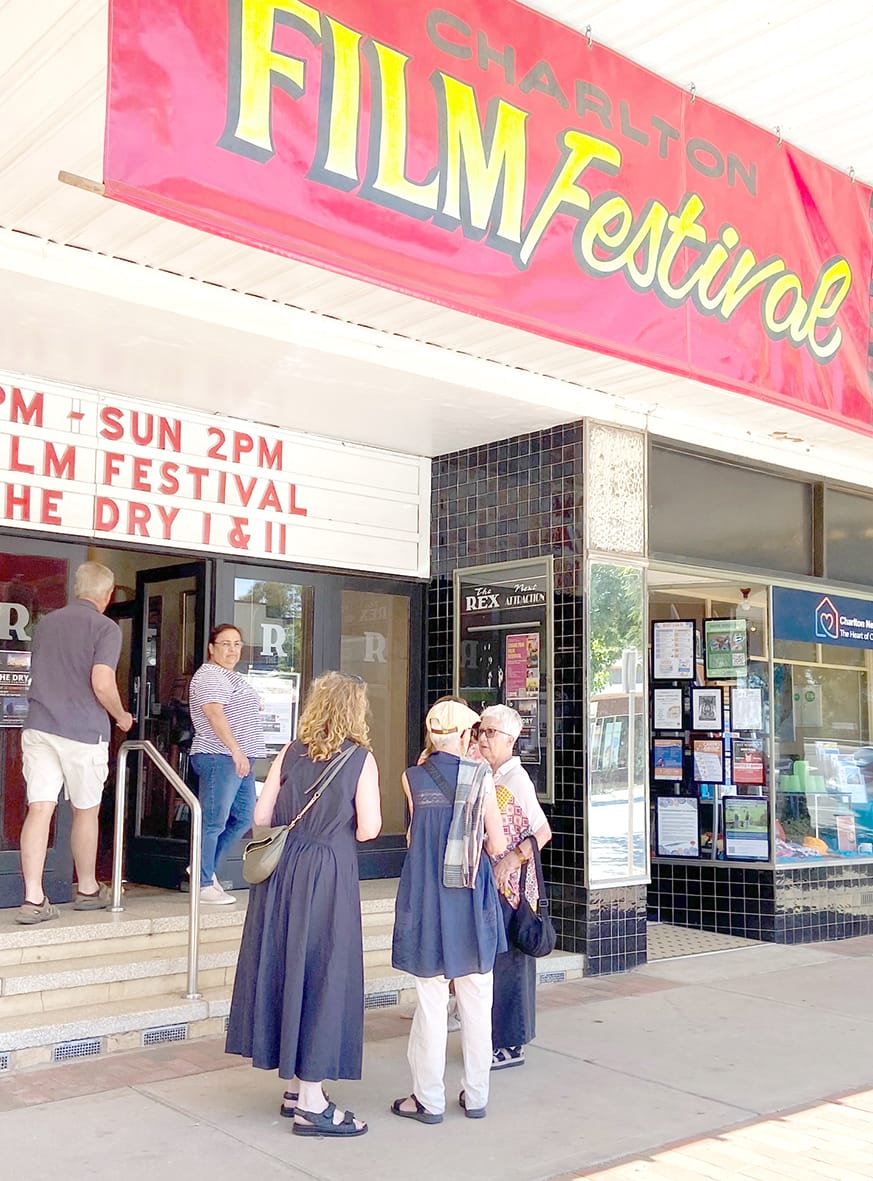Patrons gather for the Saturday afternoon screenings at the Charlton Film Festival.