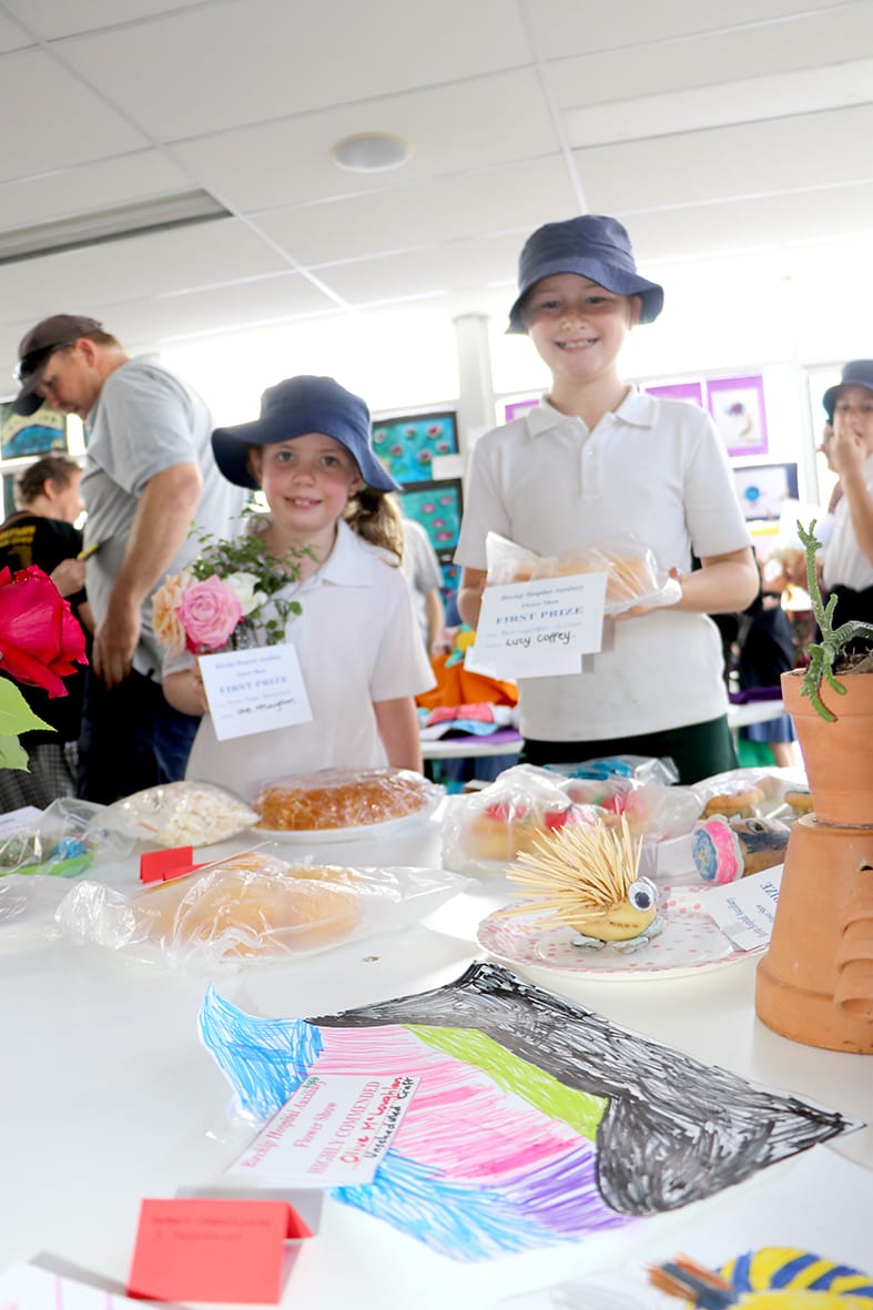 Jude McLoughlan and Lucy Coffey with their winning exhibits.