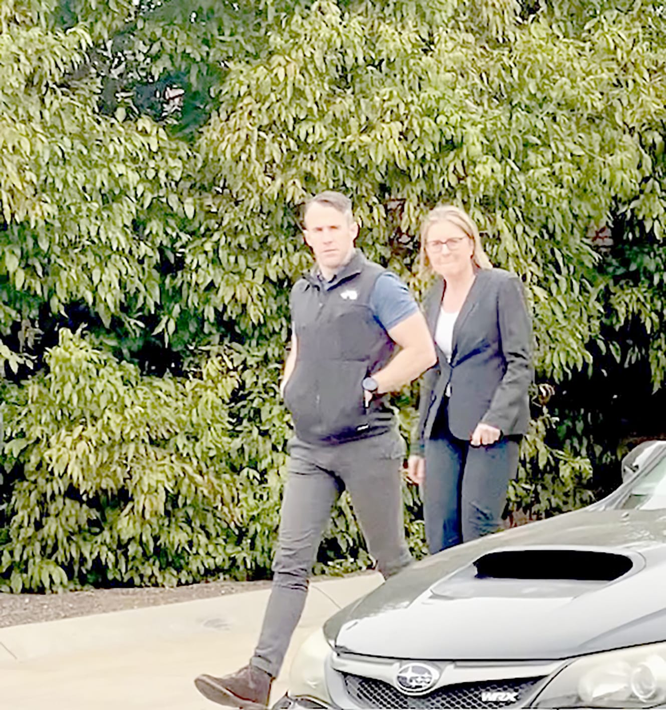 Jacinta Allan leaving by the back door. (Photo by Susie Burke).