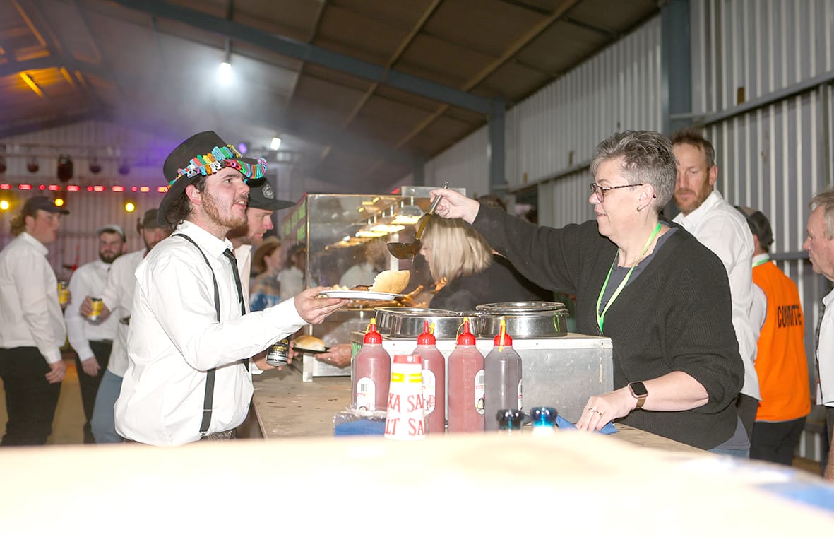 Julieanne Kilroy and Sharee Dobson serving.