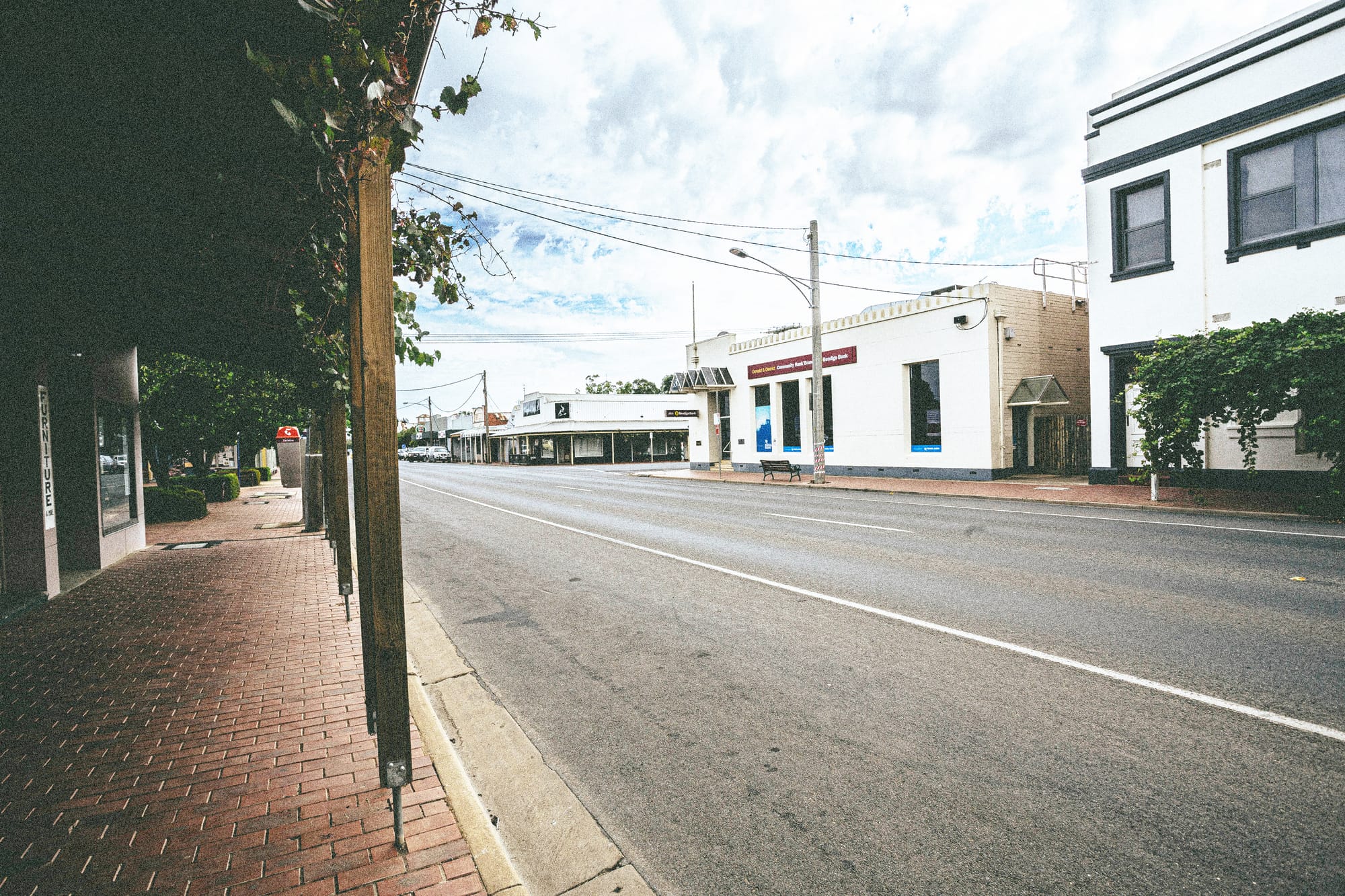 Donald’s deserted main street after the call to “stay home” came out in March.