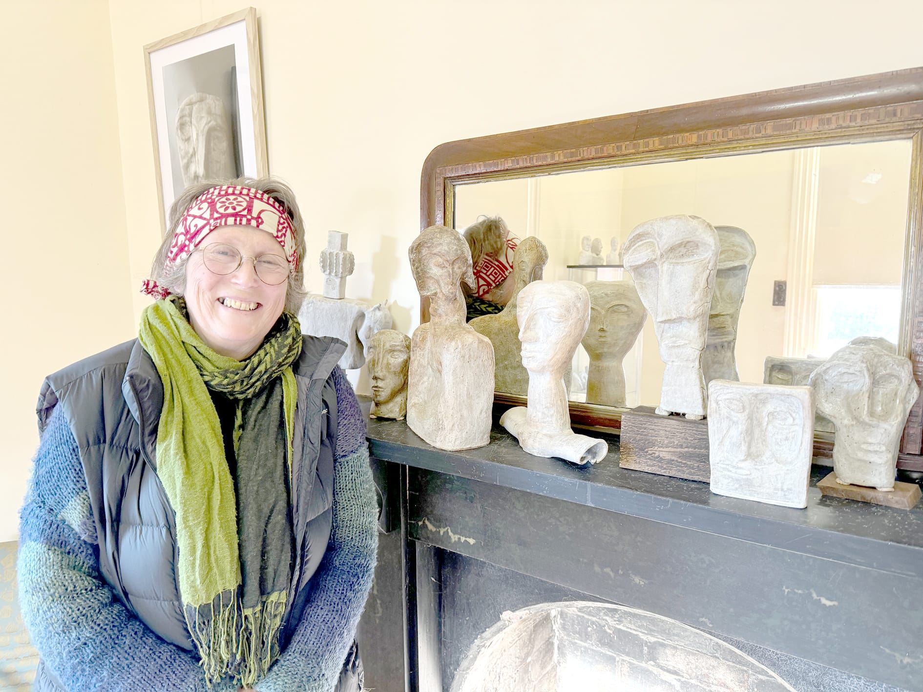 Genevieve Navarre with a selection of her work.