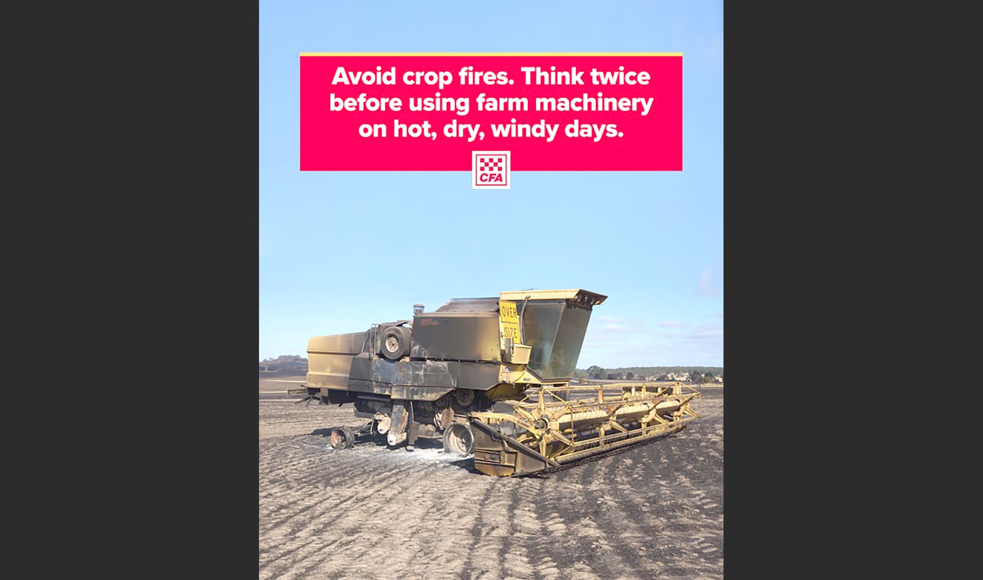 Harvester and Crop Fires