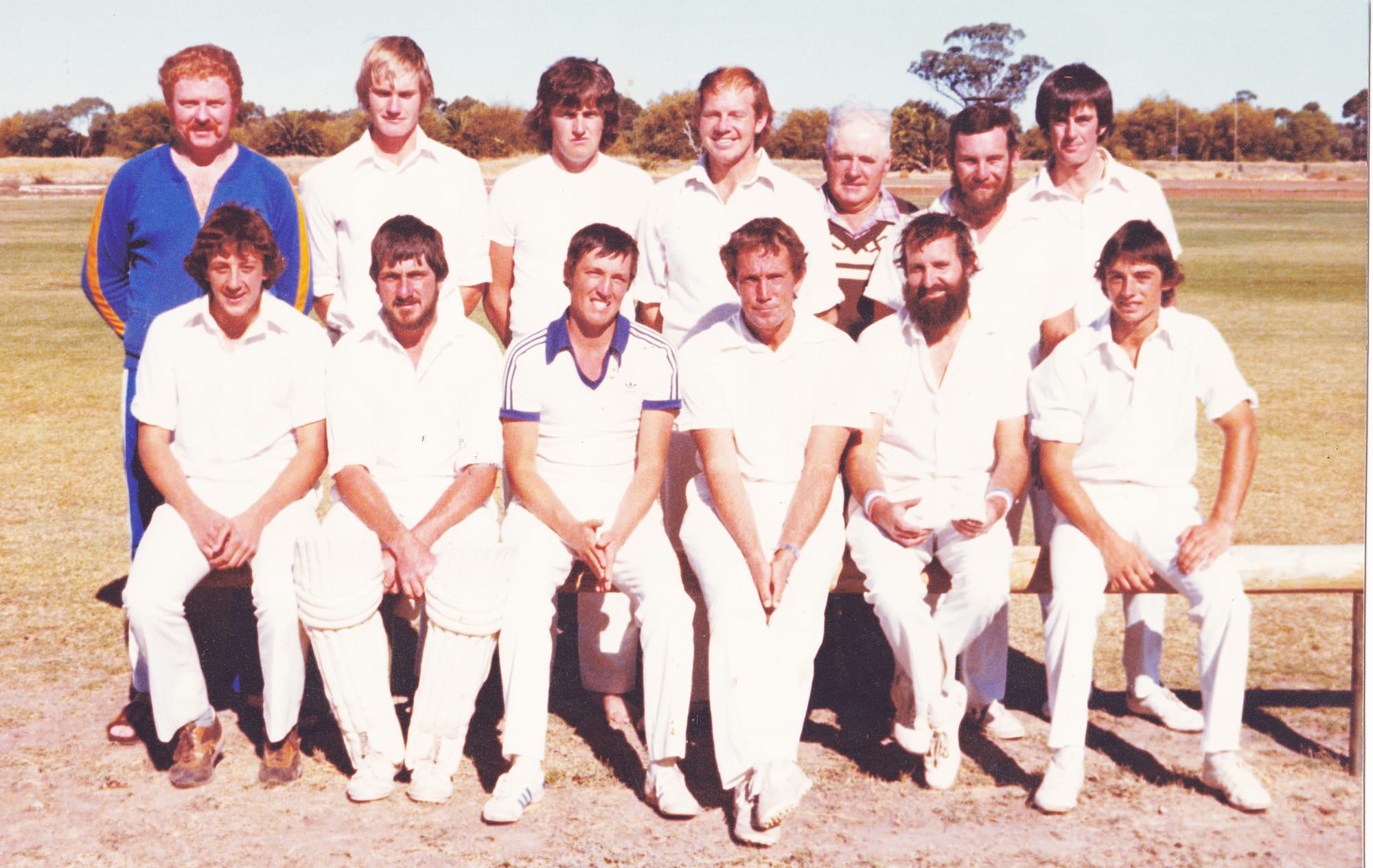 ANA Cricket Club premiership team, 1980-’81: Back row, left to right, Jeff Guild (secretary), John O’Callaghan, Gerard Burke, Colin Whiting, Les Burton Snr. (president), Stephen Bayles,  Shane O’Shea. Front: Kevin Anderson, Wayne Burton (captain), Daryl Barber, Les Burton Jnr., Brian Bayles,  Shaun Warhurst,