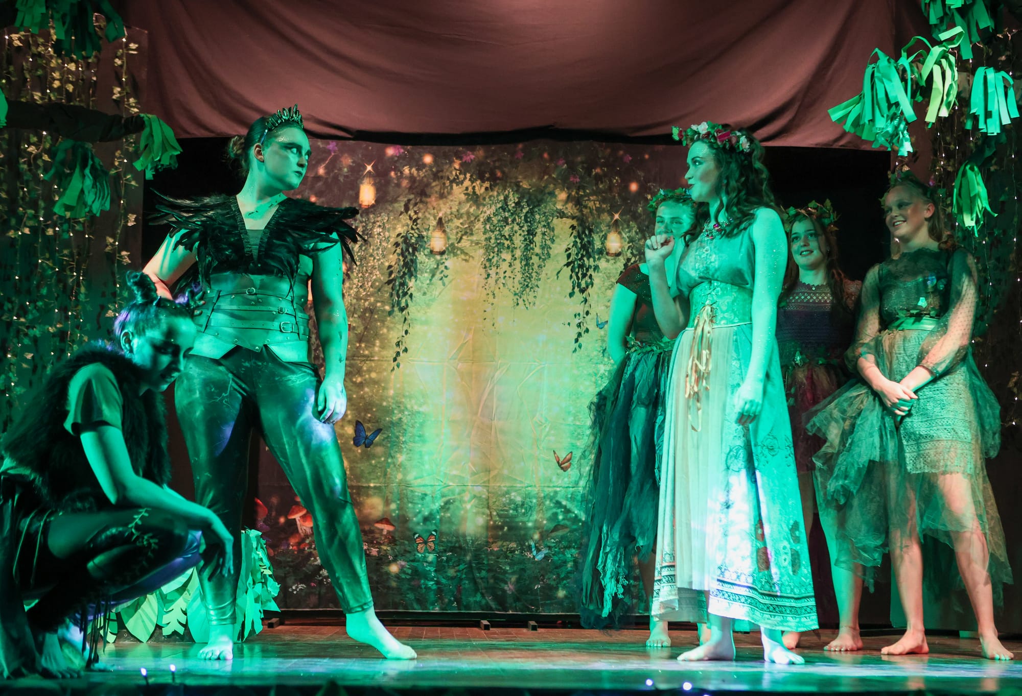 The face off between the fairies of Clarice Bennett and Annabelle Bennet. The other fairies pictured are Kirah Mitchell, Verity Rafter, Bella Morris and Jenna Angel.