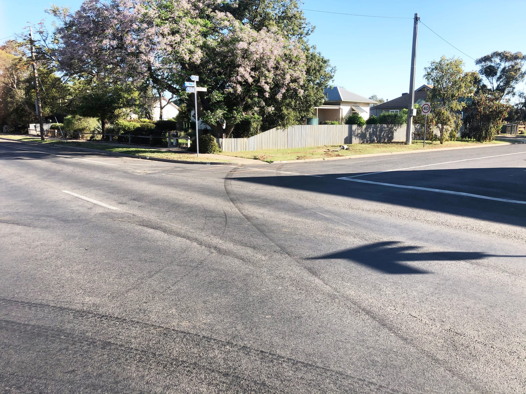 Close Call in Woods Street