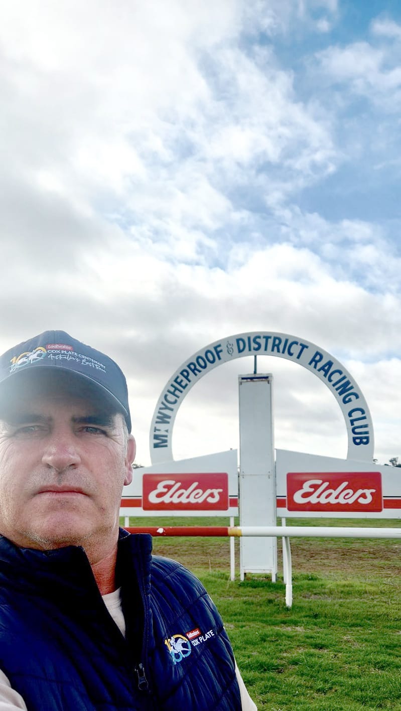 “Capturing the Moment” – Martin Synan captures the perfect “Selfie” at the iconic Mt. WDRC winning post.