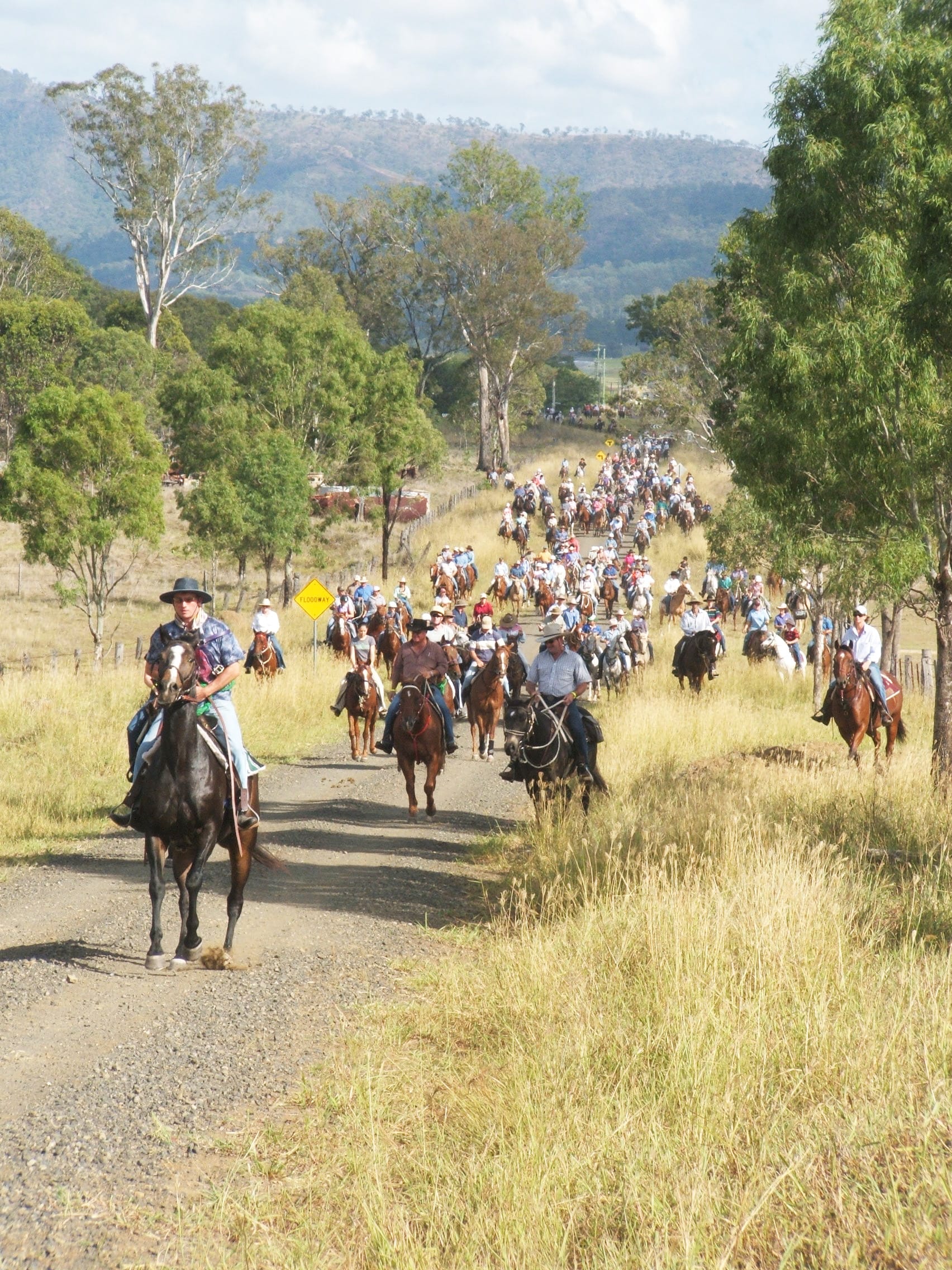 The Rosevale Anzac Day Trail ride in Queensland would attract around 400 riders every year. This was one of the first big outings for me and Percy.