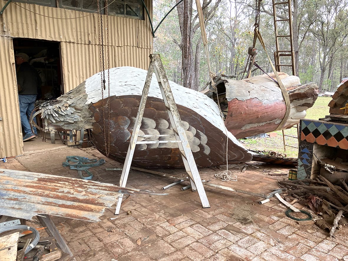 Donald's big Kookaburra in progress.