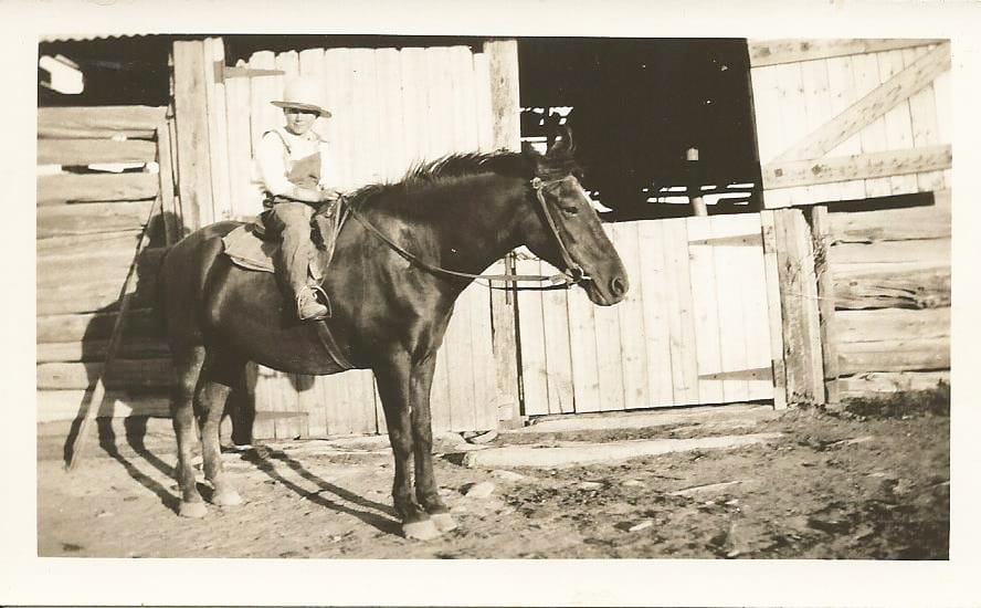 Ian Elder and pony, 1930.