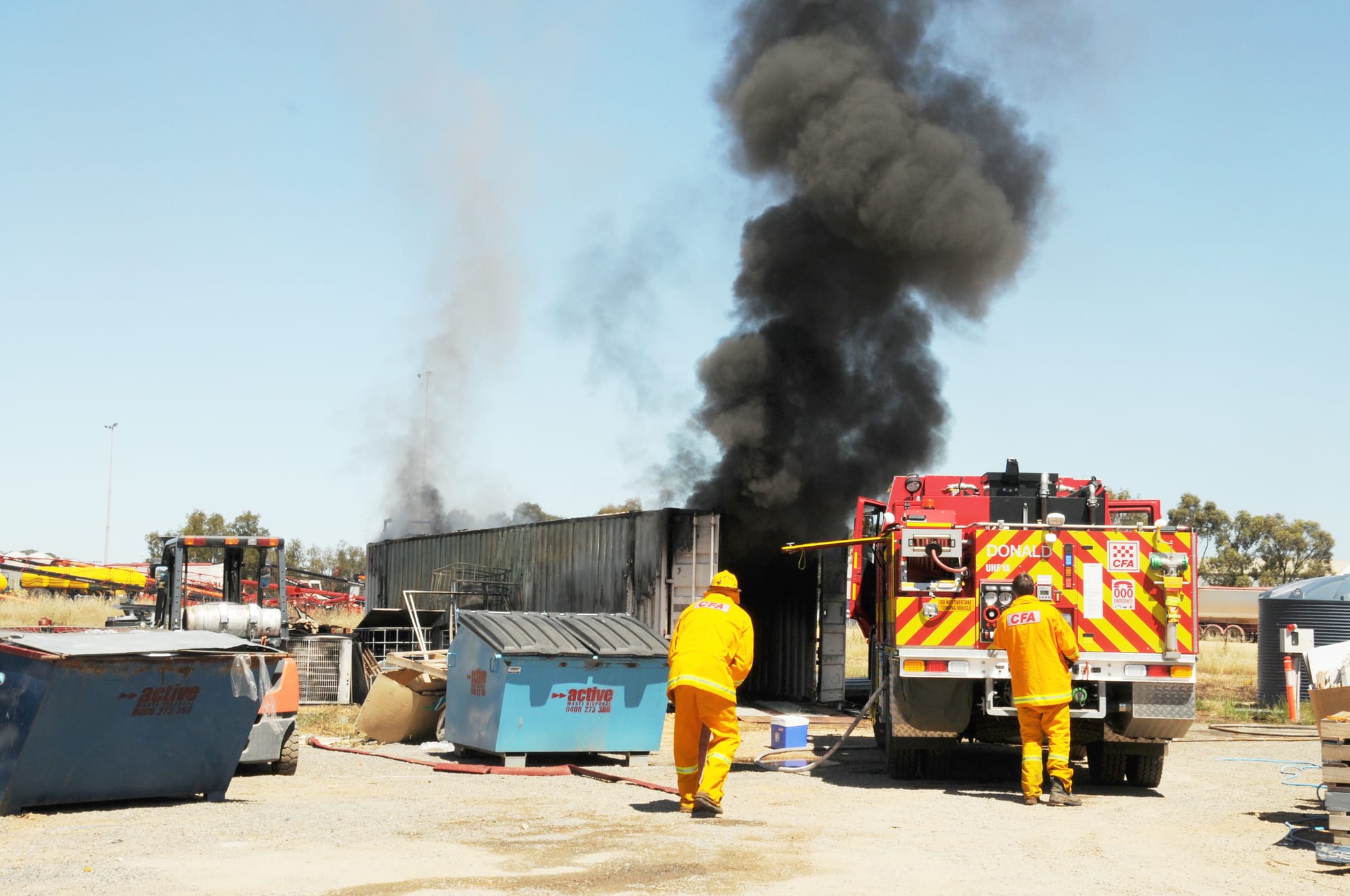 Container Fire Contained in Donald